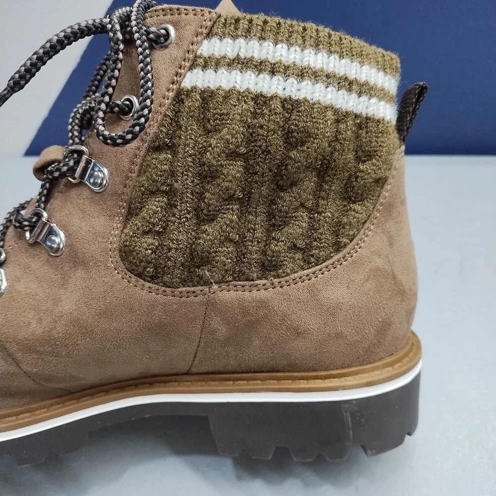 Torrid Knit Hiker Boots Womens US 8W Multi Upper Fabric Round Toe Lace Up EUC